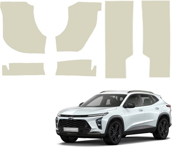 메이튼 스크래치 순정 컬러 가죽 카울 1열 도어스텝 커버 SC, 쉐보레 트랙스 크로스오버, 베이지