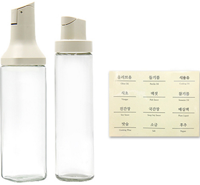 티도요 자동 개폐 오일병 2개 사각 원형 +스티커 1장, 1세트