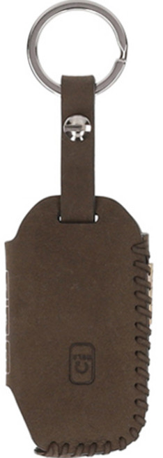 오시에나 뉴세미럭셔리 자동차 가죽 스마트키 키홀더, 카키, 기아F(5버튼)