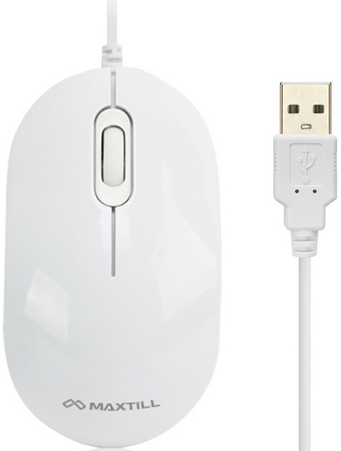 맥스틸 무소음 USB 마우스, MO-M101U, 화이트