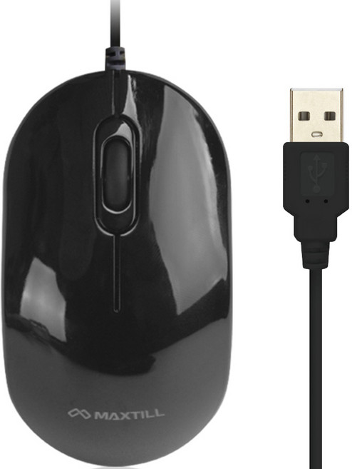 맥스틸 무소음 USB 마우스, MO-M101U, 블랙