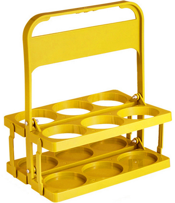 구디푸디 접이식 6구 음료수 트레이 옐로우, 1개, 1개