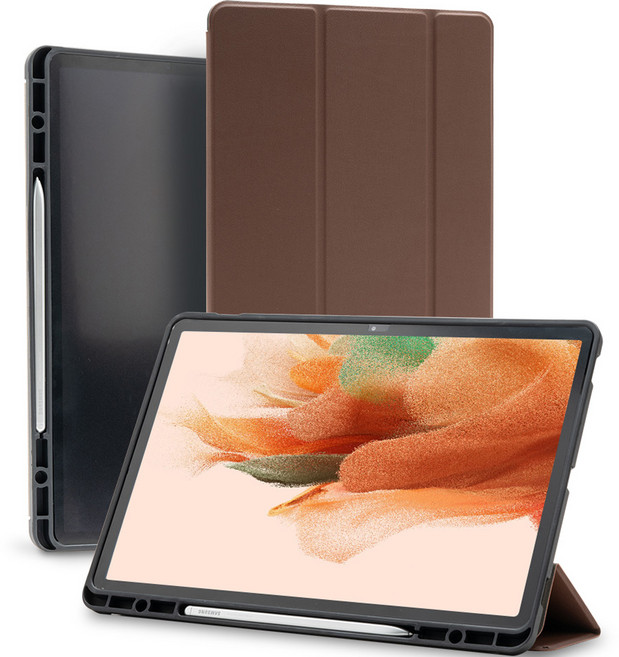 구스페리 펜슬수납 태블릿 PC 가죽 케이스, 브라운