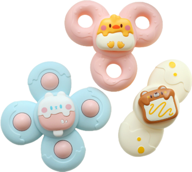 베니르아이 유아용 회전 흡착 딸랑이 3종, 혼합색상, 1세트