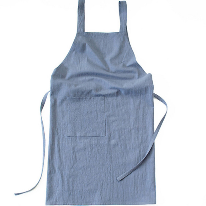 반디비 모던 코튼 린넨 앞치마 H형 포켓 앞치마 A510, 라이트블루, 1개