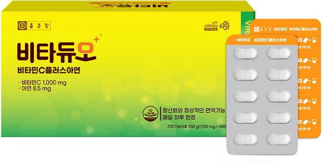 종근당 비타듀오 비타민C 플러스 아연 330g, 300정, 1개