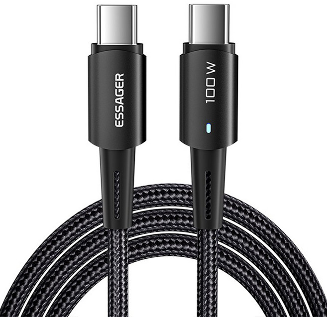 에세이저 C타입-C타입 선셋 100W 고속 충전 케이블, 0.5m, Black, 1개