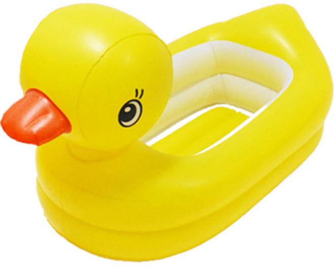 강아지 물놀이 욕조겸용 오리튜브, 옐로우, 1개