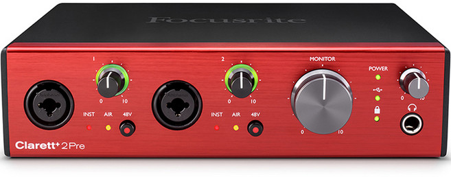 포커스라이트 USB 오디오 인터페이스, Clarett + 2Pre