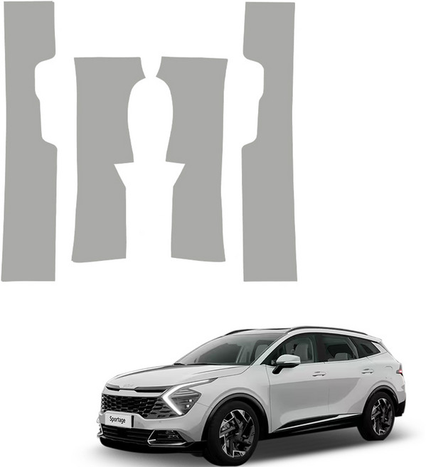 메이튼 순정 컬러 가죽 스크래치 도어스텝 커버 4종 세트 SC, 기아 스포티지 NQ5 가솔린, 그레이