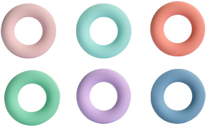 VOLAR 미니 악력기 강도별 도넛형 6종 세트, 혼합색상, 1세트