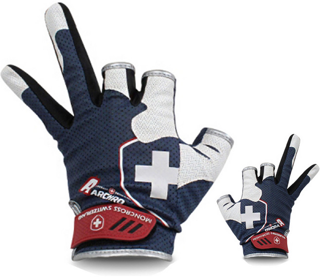 몽크로스 3컷 낚시장갑 좌우 세트 GC-301NW, 네이비 + 화이트, 1세트