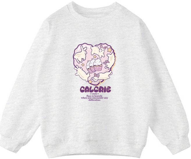 제니키즈 여아용 오버핏 하트 레빗 맨투맨