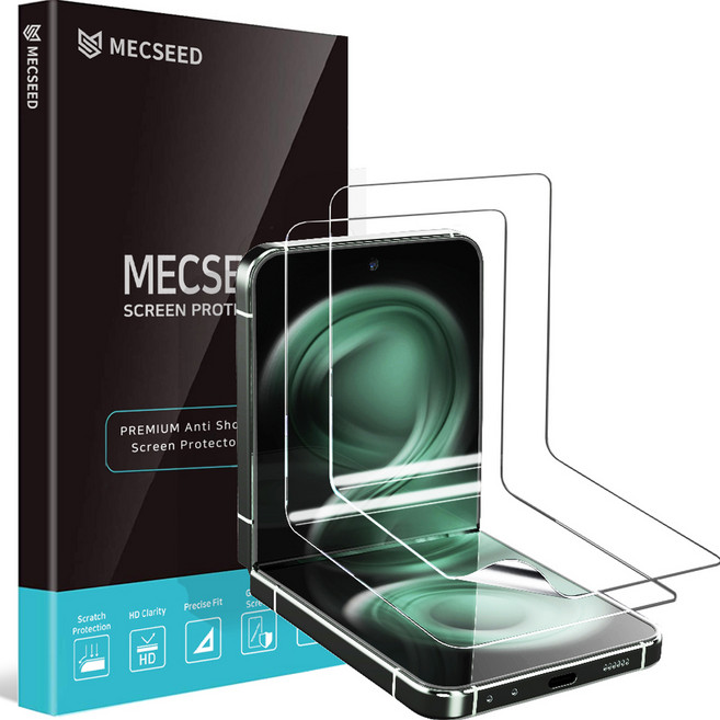 MECSEED 6DNF 풀커버 자가복원 하이브리드 유리하드코팅 휴대폰 액정보호필름 2p 세트, 1개