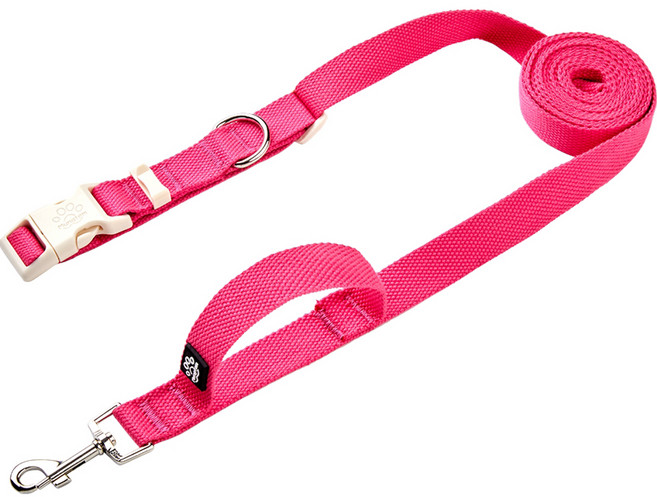 멍템 강아지 팔레트 핸즈프리 리드줄, 네온핑크, 1개