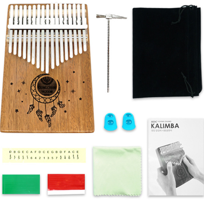 HDC영창 취미 교육용 17키 칼림바 음계각인 마호가니 올솔리드 YK200M, 1개