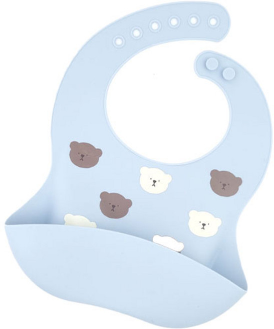 르메이어 실리콘 방수 턱받이, 블루베어, 1개입, 1개