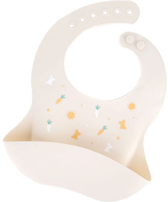 르메이어 실리콘 방수 턱받이, 베이지레빗, 1개입, 1개