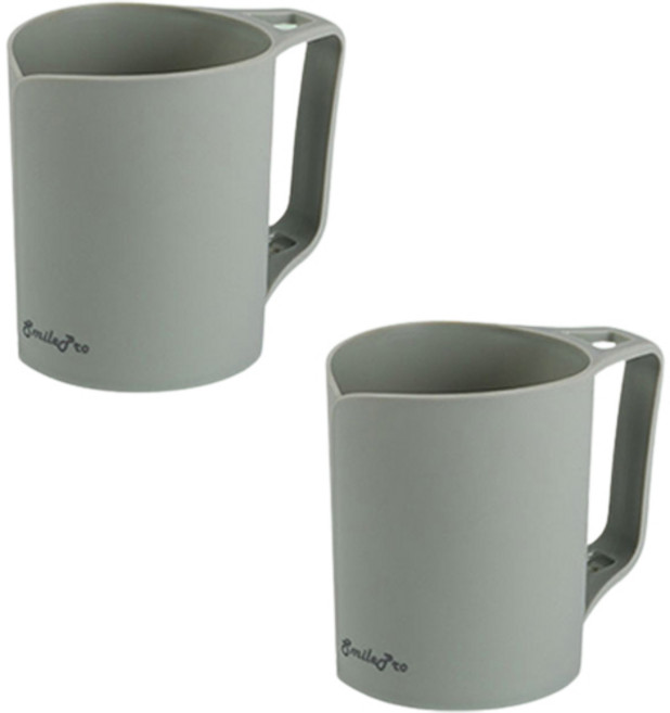 더자카 심플라인 욕실 양치컵, 그린, 2개