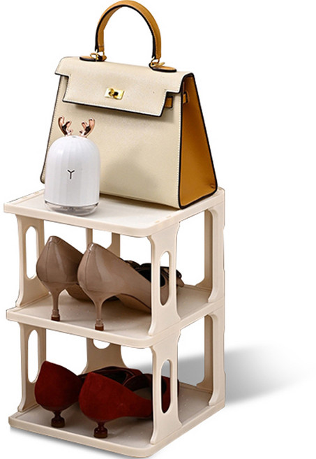 마벨인홈 틈새활용 슈즈렉 신발장 3단, 아이보리, 1개