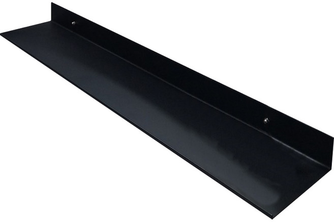 제이에스맘 무타공 다용도 화장실 일자형 선반, 블랙, 1개