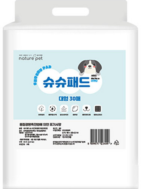 네이처펫 슈슈 강아지 배변패드 레몬향, 30개입, 1개