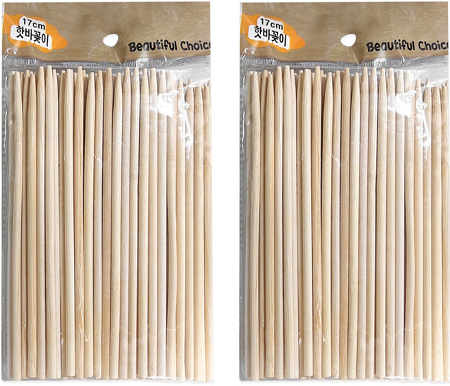 대나무 소세지 핫바 꼬지 17cm, 2개, 100개입