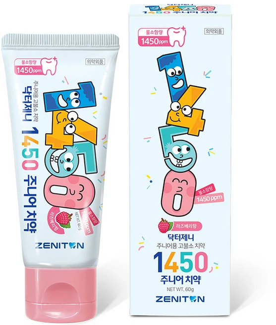 제니튼 닥터제니 1450 주니어 치약 라즈베리향, 60g, 1개 - 쿠팡