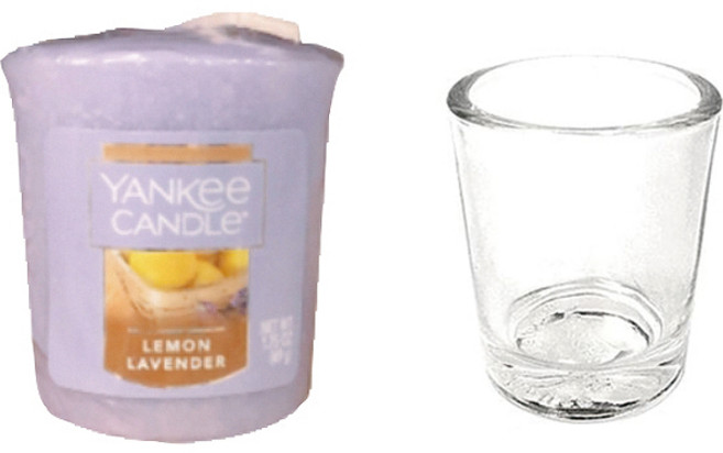 양키캔들 보티브 캔들 + 홀더 세트, 레몬라벤더, 1개, 49g