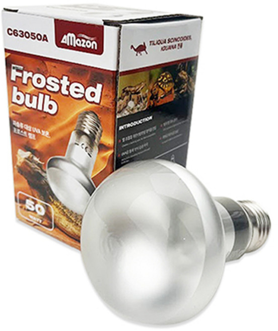 아마존 UVA 파충류용 프로스트 램프 50W C63050A, 클리어, 1개