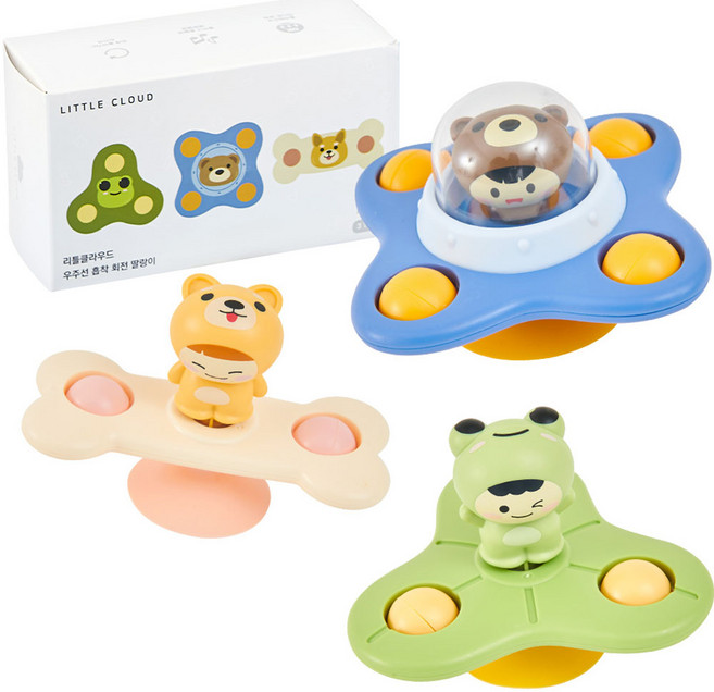 리틀클라우드 우주선 흡착 회전 딸랑이, 혼합색상, 1개