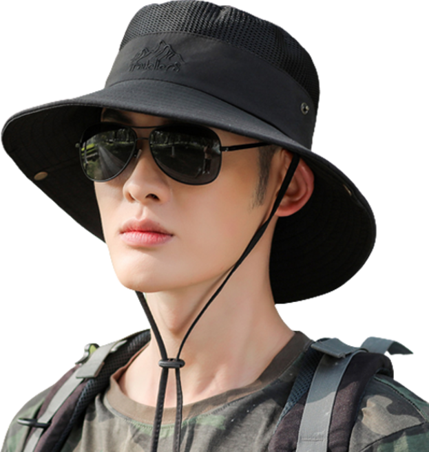 클레블 매쉬 아웃도어 등산모자, 블랙