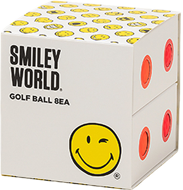 TRGT 스마일리 월드 골프공 8구 큐브 박스 세트 기본, 혼합색상, 1세트, 8개입
