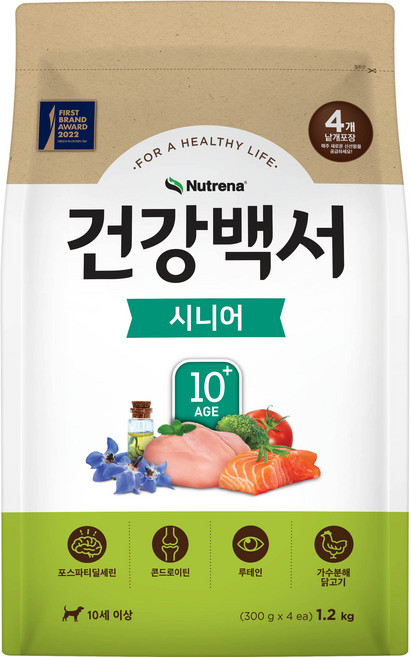 뉴트리나건강백서 시니어 강아지 건식사료, 닭, 1.2kg, 1개