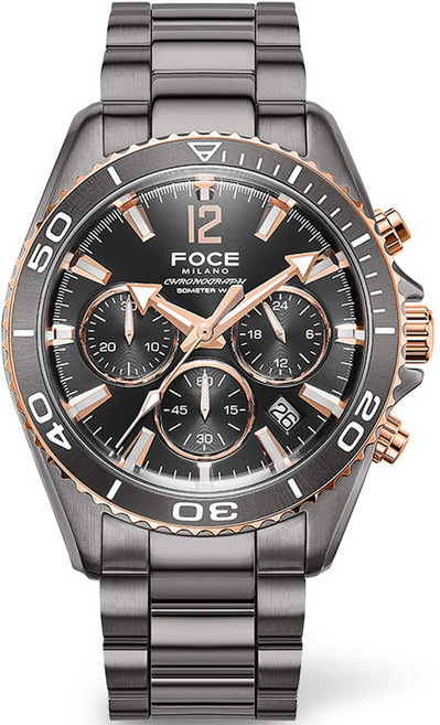 FOCE 男款計時金屬手錶 FM7553