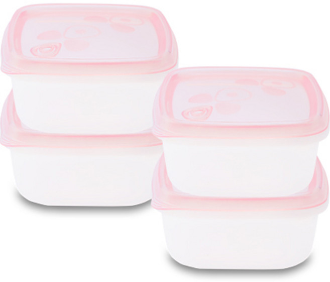 홈하우스 실리콘 스팀홀 냉동밥 보관 밥팩 핑크 370ml, 4개, 단품