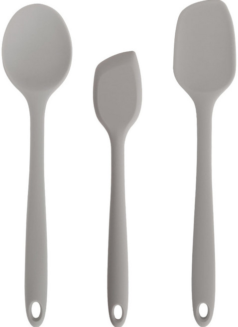 퍼기 실리콘 이유식 조리도구 3종 멀티스푼 + 스파출라 세트, 웜그레이, 1세트