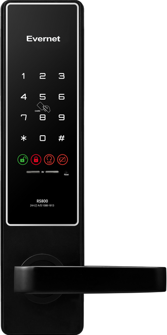 에버넷 타공 손잡이 있음 번호 + 카드 레버형 도어락 RS800, 방문설치
