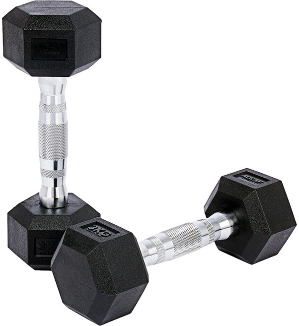 아리프 냄새없는 PEV 헥사곤 덤벨, 3kg, 2개