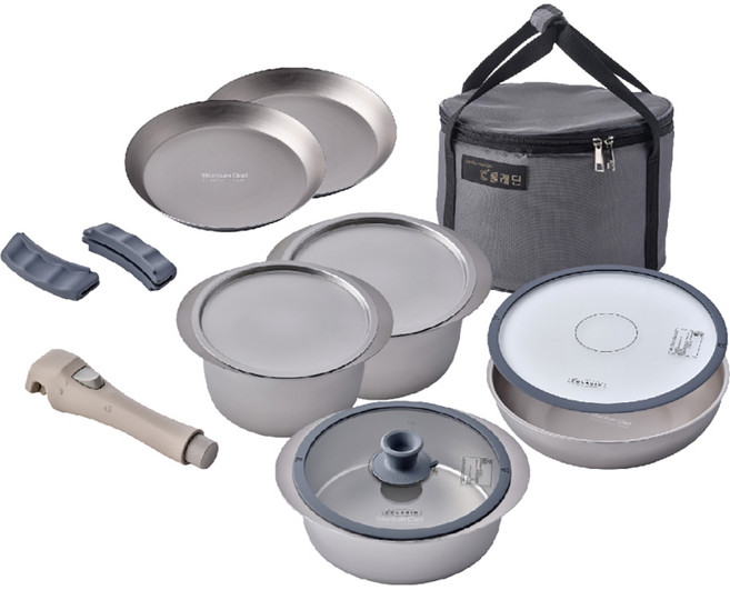 클래딘 인덕션 리얼 티타늄 코펠세트 14개, 실버, 14종, 1개