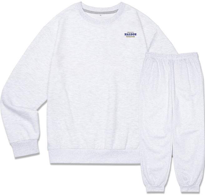 언탭트 남성용 말던 스몰로고 맨투맨 조거팬츠 세트