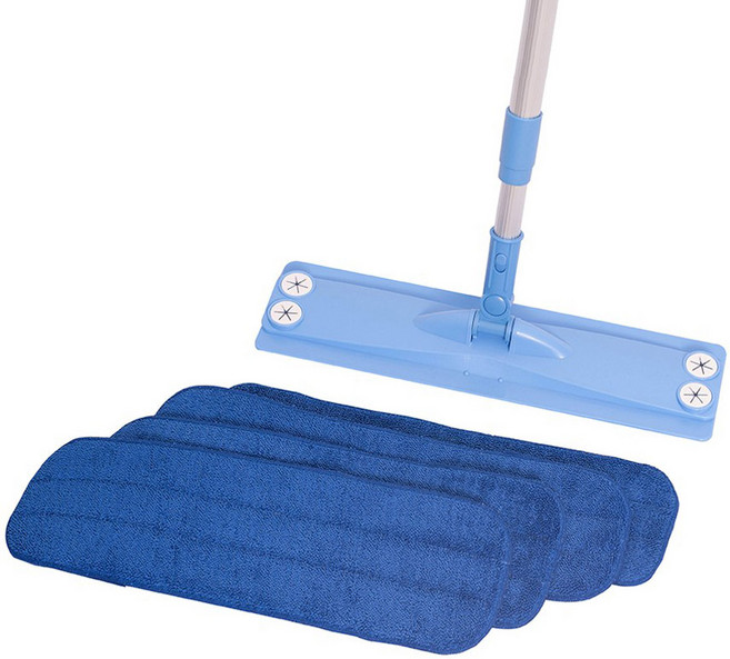 밀대청소기 블루 + 루프패드 4p 세트, 1세트