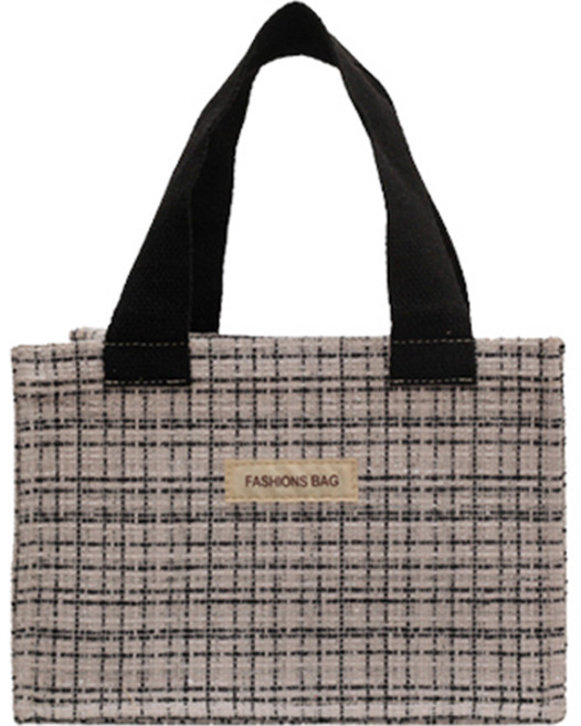 마켓피오 패션 그리드 캔버스 토트백