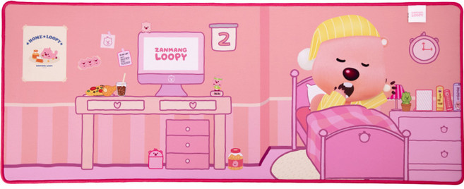 ROYCHE 賤萌魯比 防滑生活防水書桌滑鼠長墊 ICNS-RMP-B-LP, 1個