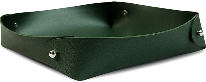 노마드 스퀘어 가죽 트레이, 그린, 1단, 1개