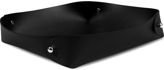 노마드 스퀘어 가죽 트레이, 블랙, 1단, 1개