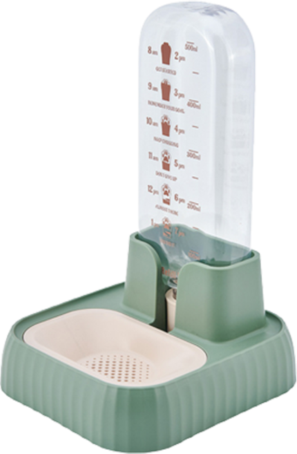 랜보어 반려동물 눈금 반자동 급수기, 그린, 1개