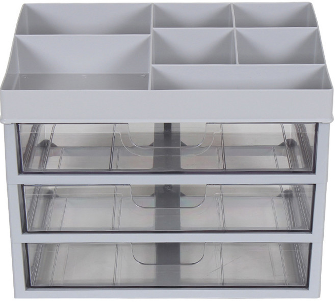 와이드서랍 화장품 소품 정리함 4단, 그레이, 1개