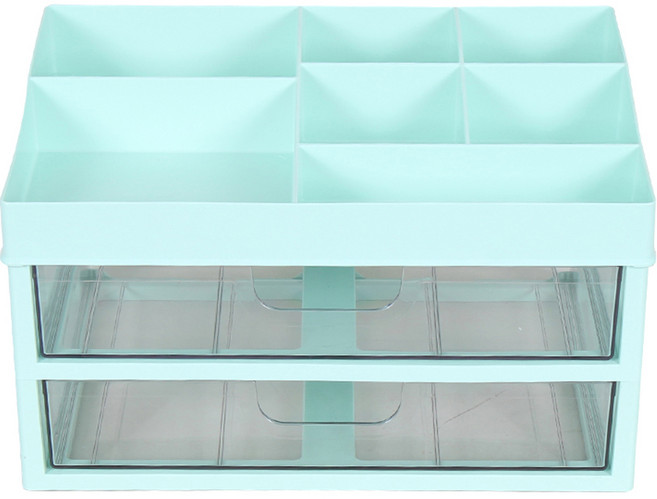 와이드서랍 화장품 소품 정리함 3단, 민트, 1개