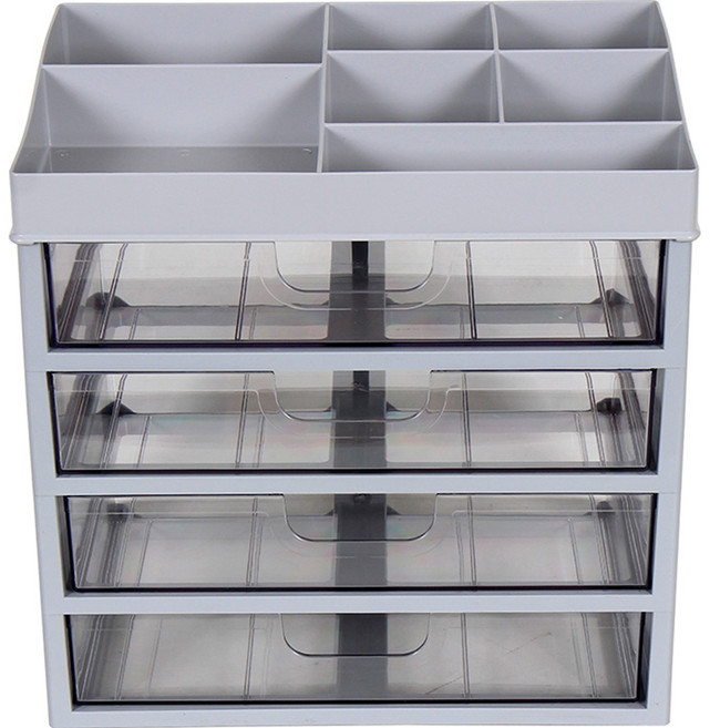 와이드서랍 화장품 소품 정리함 5단, 그레이, 1개